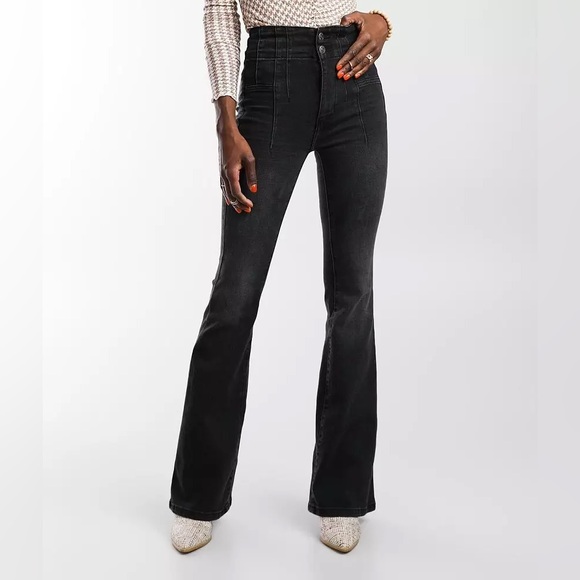 Free People Black Flared Jeans - Picture 1 of 10